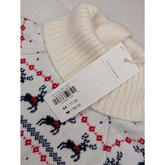 Janie and Jack Fair Isle Holiday Reindeer Sweater Dress - Picture 3 of 9